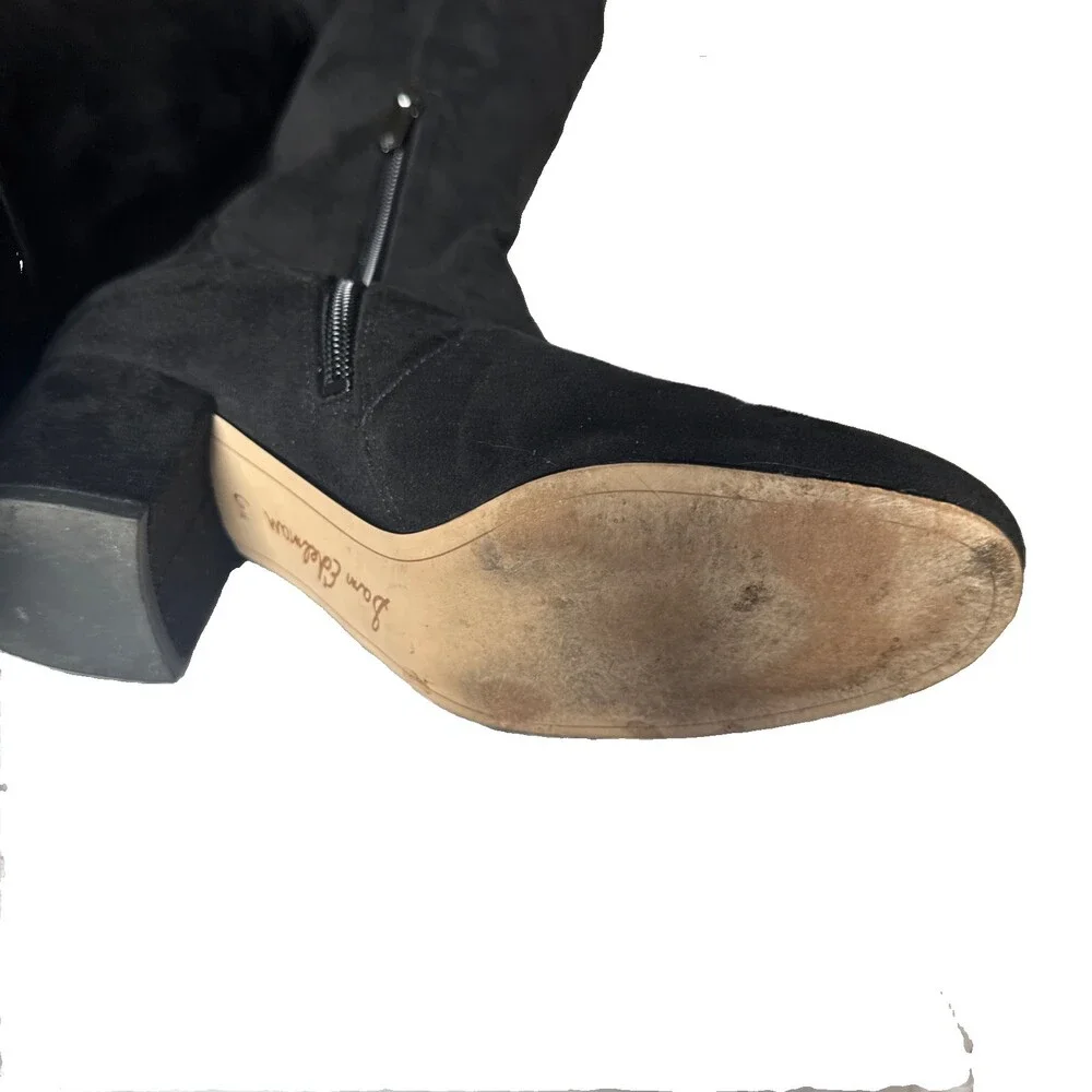 Sam Edelman Varona Over The Knee Boots Chunky Heel Round Toe Black Size 6.5